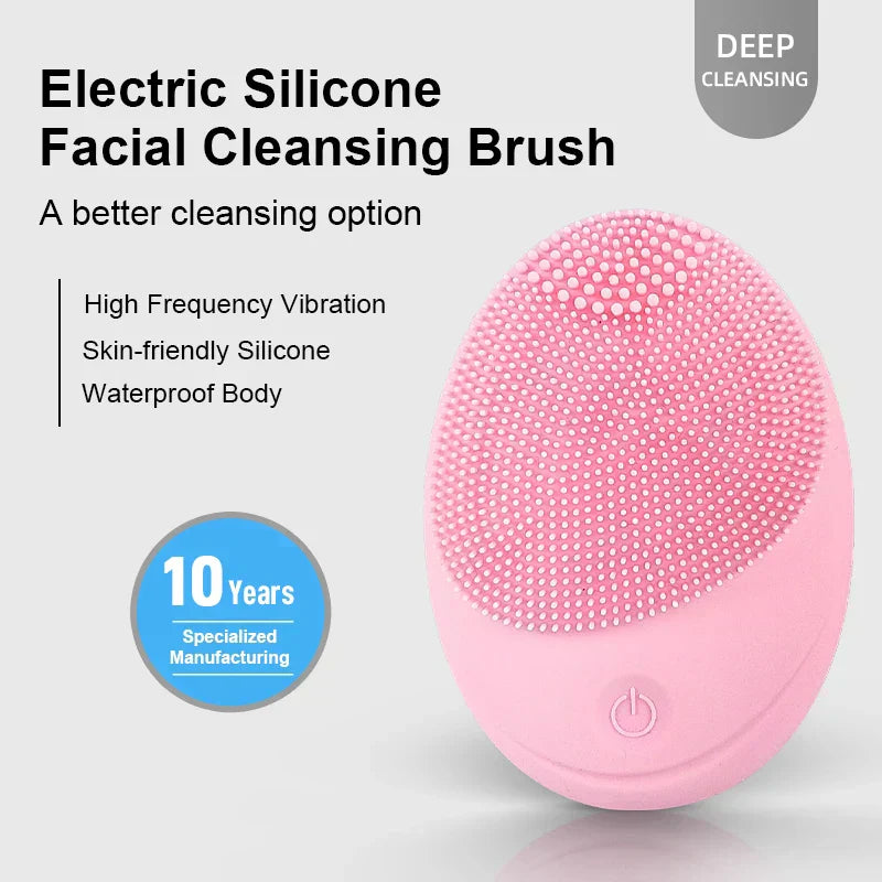 Electric silicone face brush skin massage Electric silicone face skin