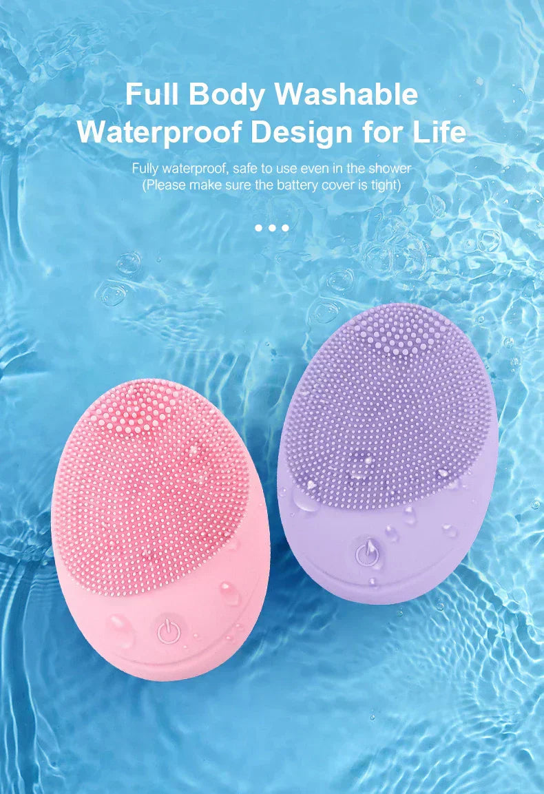 Electric silicone face brush skin massage Electric silicone face skin