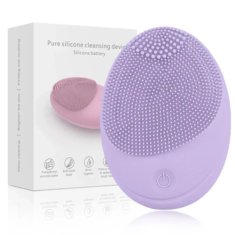 Electric silicone face brush skin massage Electric silicone face skin