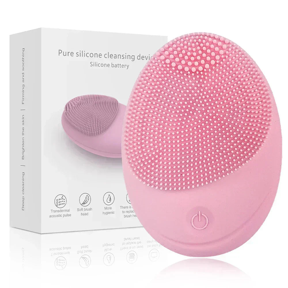 Electric silicone face brush skin massage Electric silicone face skin